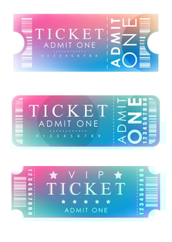 Ticket template set. Ready design for your business. Isolated. . vector