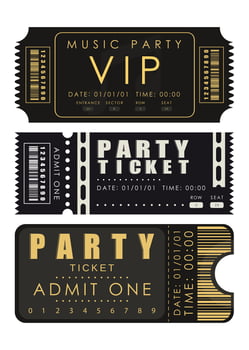 Ticket set. Pass card design. Isolated on white background. . vector