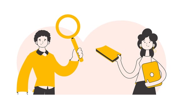 The concept of the process of hiring staff for work. Trendy linear style. Vector illustration.