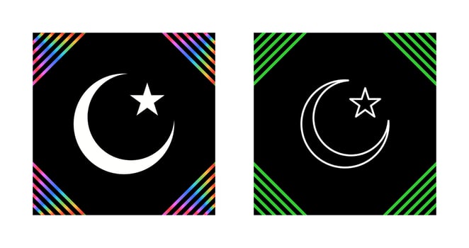 Moon and Star Vector Icon