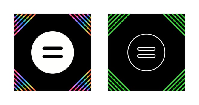 Equal to Symbol Vector Icon