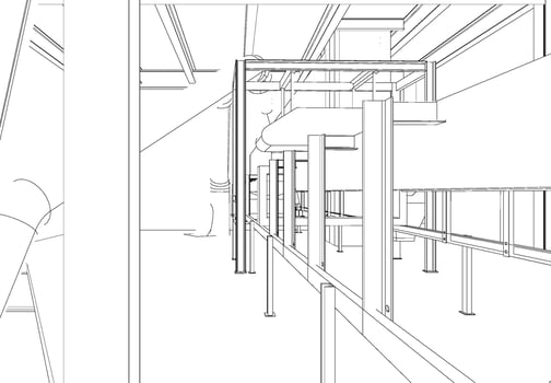 3D illustration of industrial building vector
