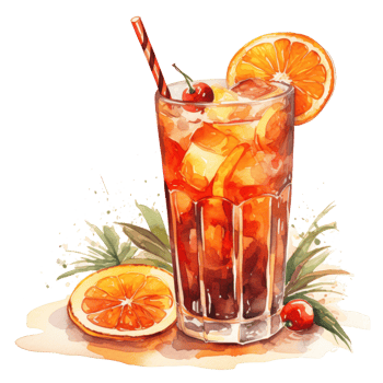 Watercolor mulled wine from a bottle with cinnamon, vanilla and apple png