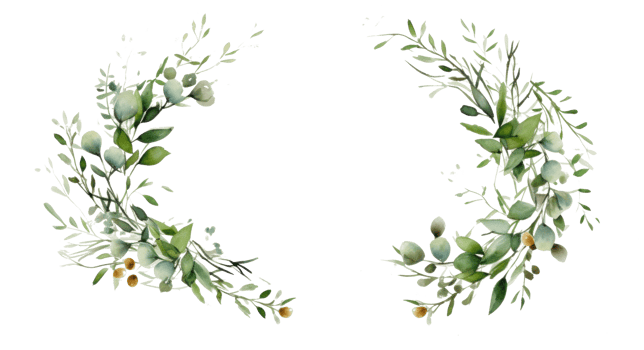 Watercolor Christmas wreath png