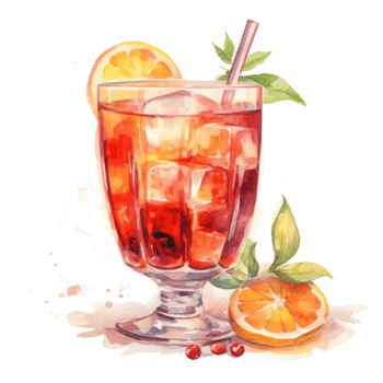 Watercolor mulled wine from a bottle with cinnamon, vanilla and apple png