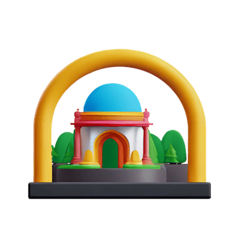 arch 3d rendering icon illustration png