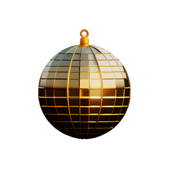 Disco ball 3d rendering icon illustration png