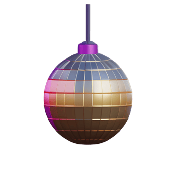 Disco ball 3d rendering icon illustration png