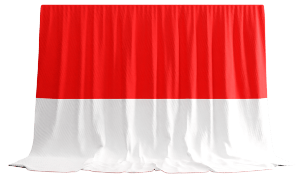 Indonesian Flag Curtain in 3D Rendering Indonesia's Cultural Diversity png