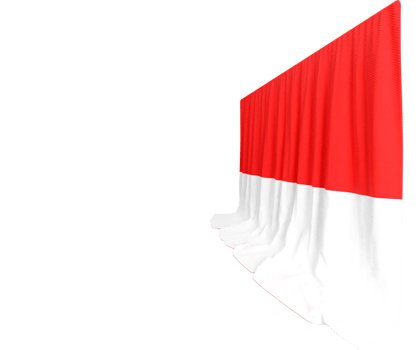 Indonesian Flag Curtain in 3D Rendering Indonesia's Cultural Diversity png