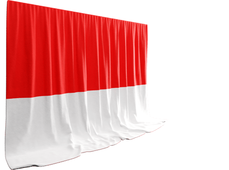 Indonesian Flag Curtain in 3D Rendering Indonesia's Cultural Diversity png