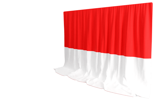 Indonesian Flag Curtain in 3D Rendering Indonesia's Cultural Diversity png