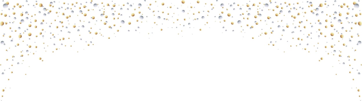 Gold and silver abstract glitter confetti isolated on white background vector