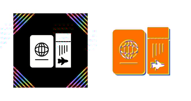 Ticket and Passport Vector Icon