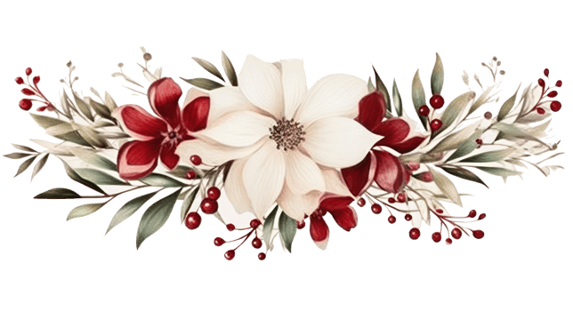 Watercolor winter flower png