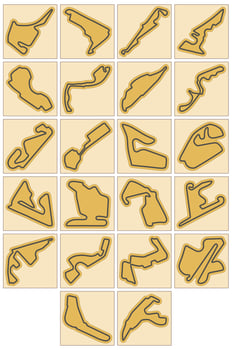 Racing circuit map collection for cnc laser cut or print vector illustration