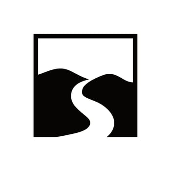 vector flat style creek silhouette logo