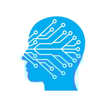 vector flat style technology human head
