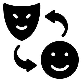 hypocrisy glyph icon vector