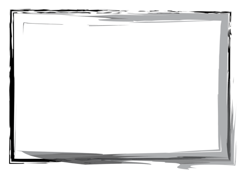 Rectangle frame line. square shape outline on paint brush style png
