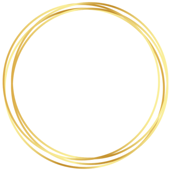 Golden circle frame border clipart png