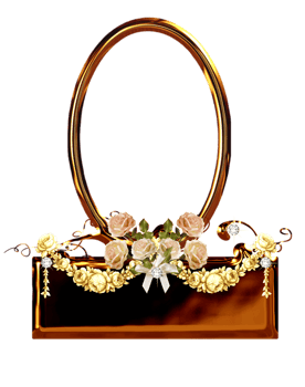 Gold floral frame png