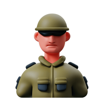 soldier face 3d rendering icon illustration png