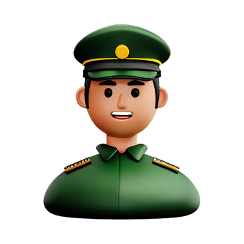 soldier face 3d rendering icon illustration png