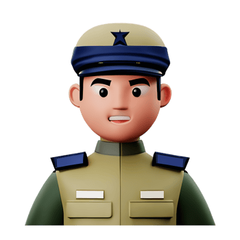 soldier face 3d rendering icon illustration png