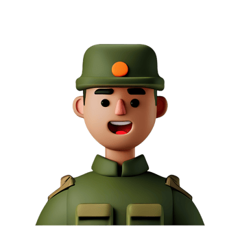 soldier face 3d rendering icon illustration png