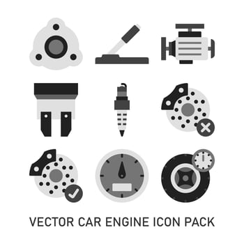 Car Engine Color Icon Pack vector