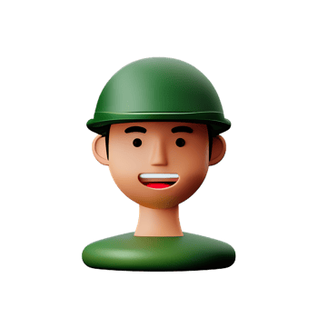 soldier face 3d rendering icon illustration png