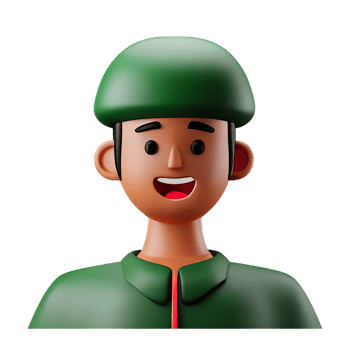 soldier face 3d rendering icon illustration png