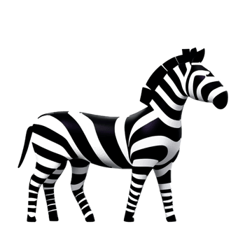zebra 3d rendering icon illustration png