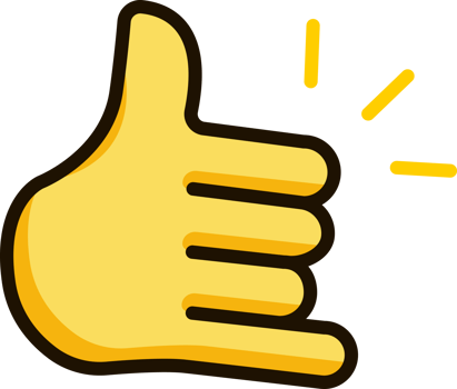 call me hand icon emoji sticker png