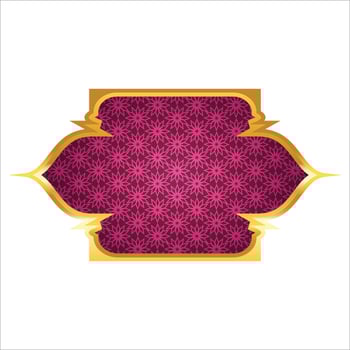 Red text box abstract islamic shape banner vector