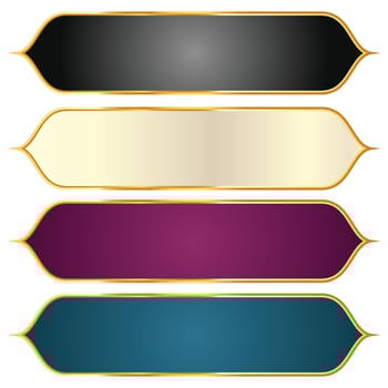 Set of text box abstract Islamic shape banner clipart vector