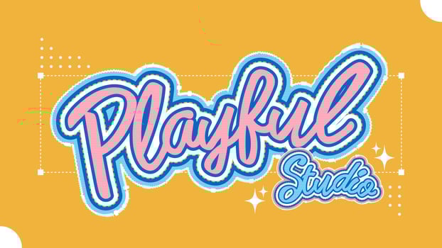Playful studio lettering with embroidery style vector