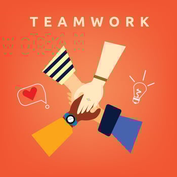 Pile of hands vector illustration. teamwork design concept