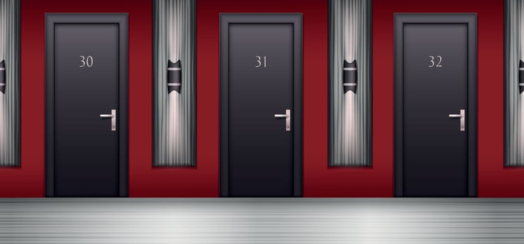 Modern Corridor Doors Composition vector