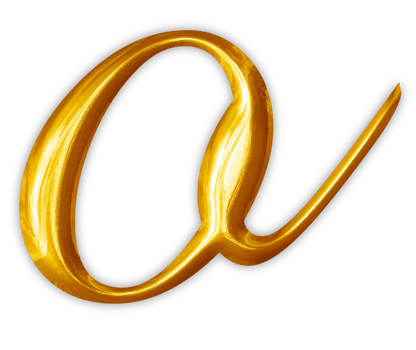 Golden lowercase alphabet letters png