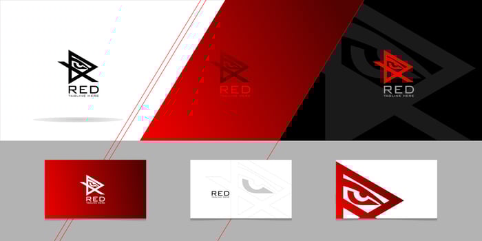 R logo design with black and white colors vector
