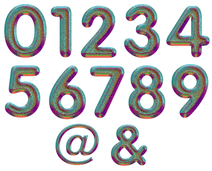 Holographic numbers and symbols png