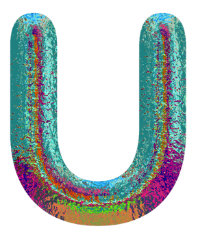 Holographic uppercase letters alphabet png
