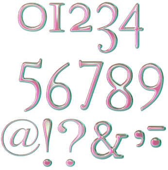 Iridescent numbers and symbols png