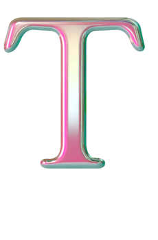 Iridescent uppercase alphabet letters png