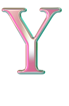Iridescent uppercase alphabet letters png