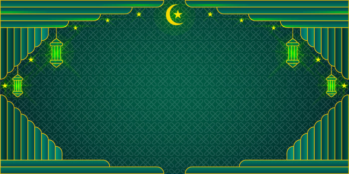 Dark Green Islamic Minimalist Banner Background vector