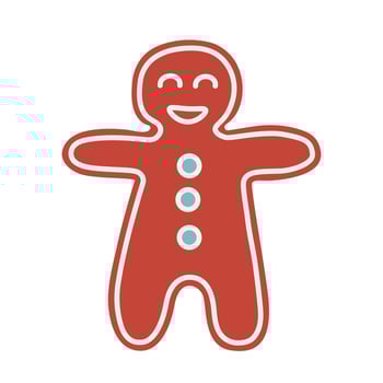 Gingerbread man. Christmas holiday candy decoration vector illustration. Happy, cheerful, cute, sad, angry, funny faces. Traditional sweet xmas ginger biscuits.
