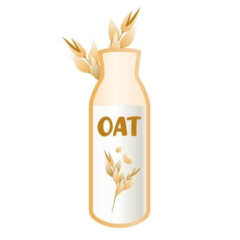 Oat milk on a white background. Plant-based milk. Vector. vector